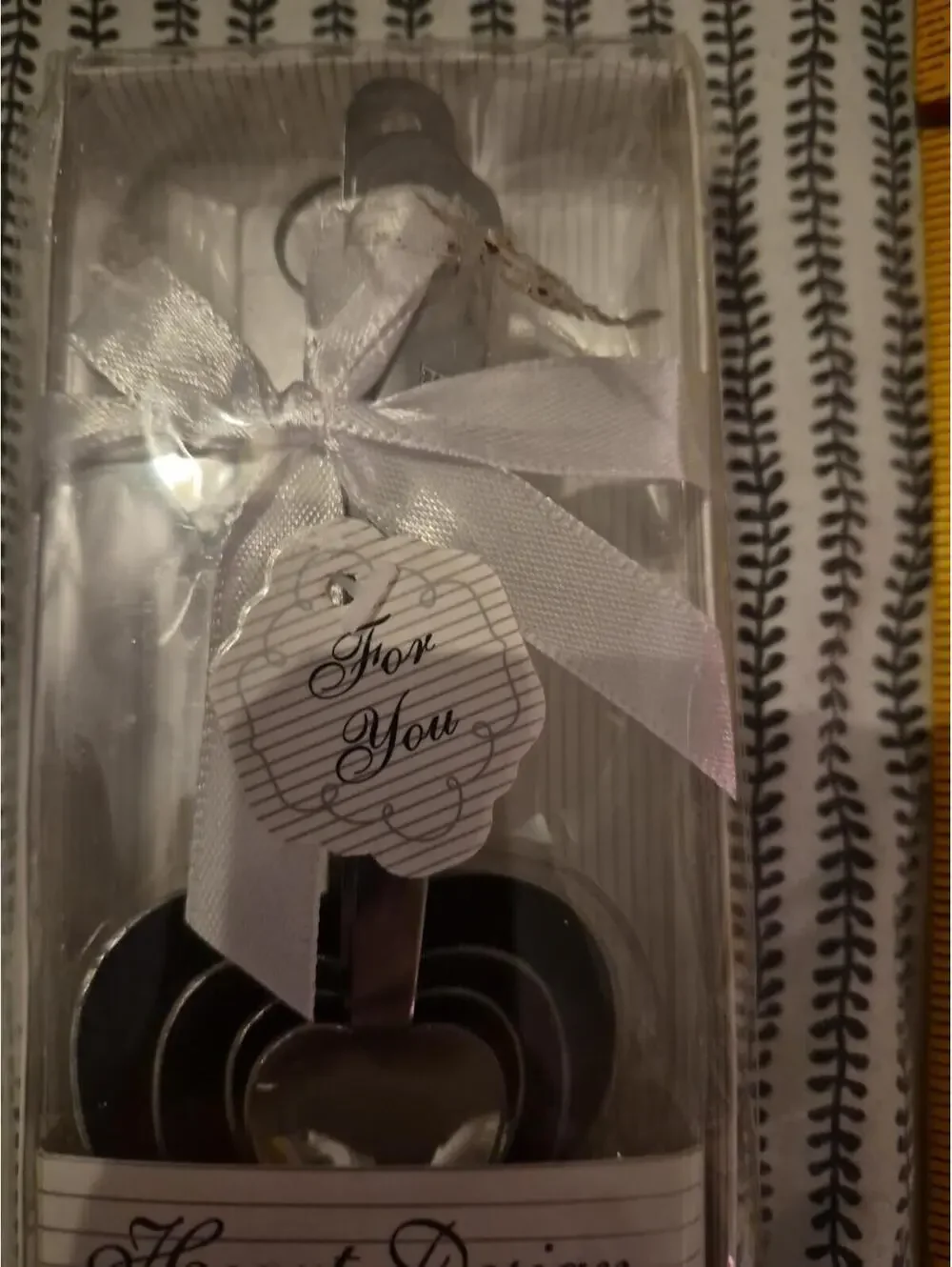 Heart Design Measuring Spoon Set Metal Brand New